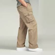 Mens Pants Large Size Big 4xl 5xl 6xl Plus Summer Men Elastic Waist Multi Pocket Long Baggy Straight Cargo Jogger Trousers Male