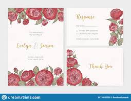Bundle Of Elegant Wedding Invitation Response Card And
