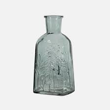 Blue Clear Bottle Vase 7 5 Linen