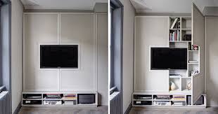 Tv Wall Design Idea Hide Shelves With