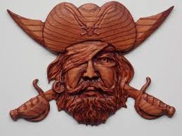 pirate decor pirate wood carving pirate