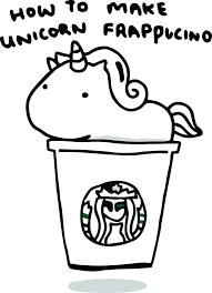 Fun, cute art for kids! Starbucks Unicorn Coloring Pages Coloring And Drawing