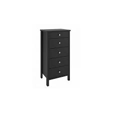 Shop with afterpay on eligible items. Steens Tromso Black 5 Drawer Tall Narrow Chest Of Drawers Tallboy