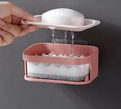 Bathroom Drain Soap Box Plastic Sponge