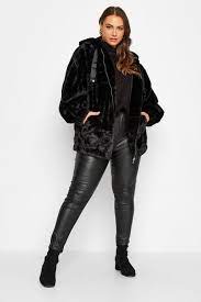 Black Faux Fur Oversized Jacket