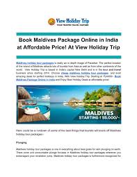 book maldives package in india