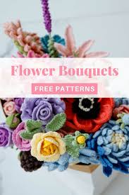 free crochet flower bouquet patterns