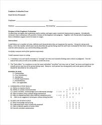 29 Sample Employee Evaluation Forms