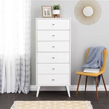 It's contemporary design and clean lines will complement any decor. Prepac Milo Tall 6 Drawer Chest White Wdbh 1410 1 Rona