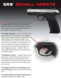 ruger sr9 recall update will now