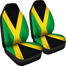 Jamaica Flag Car Seat Covers Set Of 2
