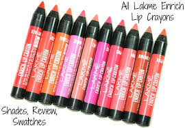 All Lakme Enrich Lip Crayons 10 Shades Review Swatches