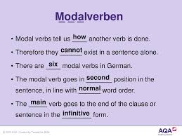 Learn the german modal verbs: Verben Modal Modal Verbs Tell Us Another Verb Is Done Ppt Download