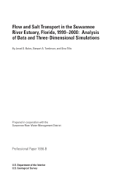 Pdf Flow And Salt Transport In The Suwannee River Estuary