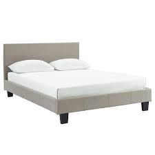 whi fabric platform bed queen grey