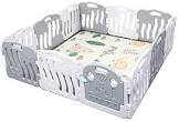 Baby Playpen Panel Activity Center Safety Fence Playyard(Grey/White) All You Need