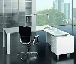 Pure White Glass Executive Desk