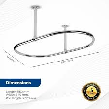 ceiling mount oval shower curtain rail
