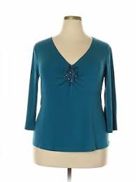 Details About Agb Women Green 3 4 Sleeve Top 1x Plus