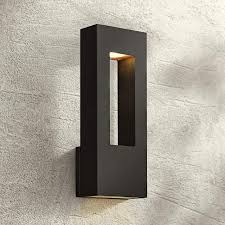 Atlantis 16 H Black And Frosted Glass Led Outdoor Wall Light U2409 Lamps Plus