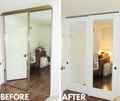 Sliding closet barn doors for this barn door project, two stock single panel interior wood doors were used. If You Re Gradually Working To Modernize Your Home Upgrading Your Closet Doors Can Speed Up Your Closet Doors Makeover Mirror Closet Doors Closet Door Makeover