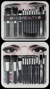 black huda beauty makeup brush set of