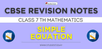 notes for class 7 simple equation pdf