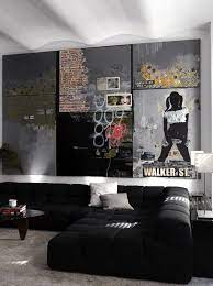 cool bachelor pad living room with wall
