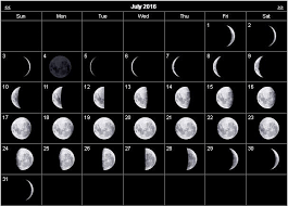 Moon Phases July 2016 Calendar