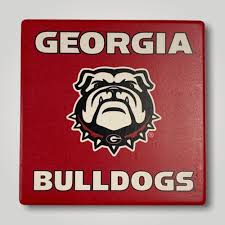 georgia bulldogs logo coaster