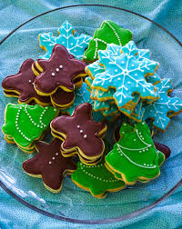 Pertaining to or consisting of pictures; Frosted Brown Butter Citrus Shortbread Christmas Cookies Of Batter And Dough