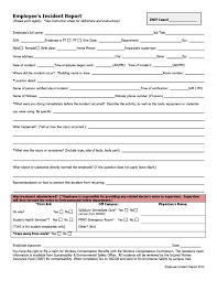 Employee Incident Report Form Sample Forms