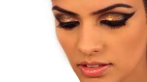 metallic gold cat eye makeup glamrs