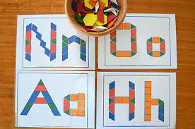 Download printable letters and use any clip art,coloring,png graphics in your . Pattern Blocks 20 Ideas Activities Free Printables