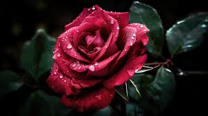 photo of a red rose with water drops
