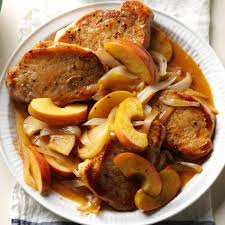skillet pork chops with apples onion