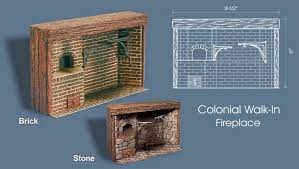 Colonial Walk In Fireplace Stone