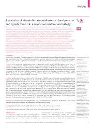 Pdf Association Of Vitamin D Status With Arterial Blood