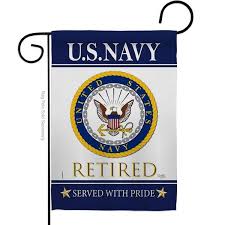 Us Navy Retired Garden Flag