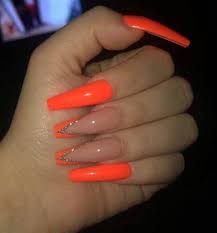 Acrylic nail tips and nail tip glue. 25 Remarkable Orange Acrylic Nails You Ll See This Season Nail Art Designs 2020