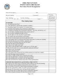 fire prevention inspection checklist