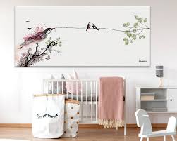 Large Nursery Wall Art Whimsical Bird