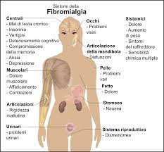 Chronic pain, which may be in the muscles, joints, and/or bones, File Fibromialgia Sintomi Svg Wikimedia Commons