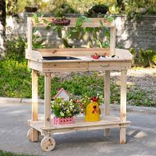 Wooden Potting Bench Work Table
