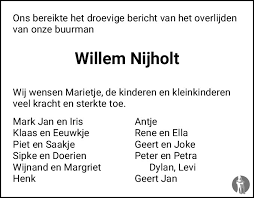 Ta osoba nie posiada jeszcze noty biograficznej. Willem Nijholt 22 02 2019 Overlijdensbericht En Condoleances Mensenlinq Nl