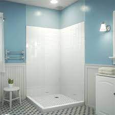 White Shower Surround Corner Wall Panel