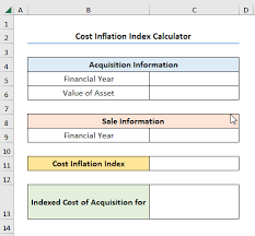 cost inflation index calculator in excel
