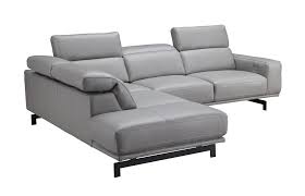 Light Grey Top Grain Leather Sectional
