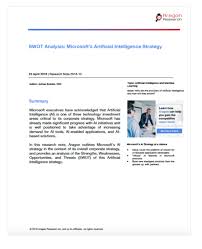 Swot Analysis Microsofts Artificial Intelligence Strategy Aragon