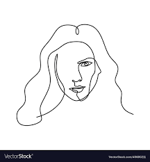 abstract face one line drawing portrait